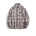 thumbnail image 2 of JGNGSHN Plaid Shirt for Men Fashion Long Sleeve Shirts Button Down Lapel Tops Winter Jacket with Pocket, 2 of 3