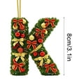 thumbnail image 2 of Adornos navideños personalizados para el árbol | Colgantes con monograma de 26 letras y diseño de gorro de Papá Noel, 2 of 5