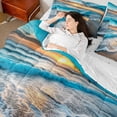 thumbnail image 5 of Manfei Beach Wave Sunset Twin Bedding Sets for Kids Boys and Girls, Coastal Ocean Print Bedding Comforter Set, Reversible 7-Piece, 5 of 6