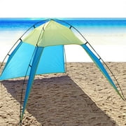 Kvago Outdoor Beach Shelter Fishing Travel Beach Camping Canopy Fishing Shade Tent-Blue