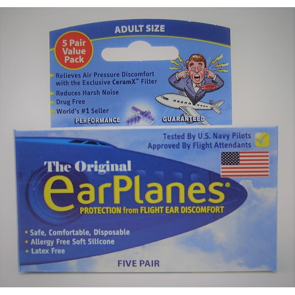 s Ear Plugs 1 Pair ( Pack of 5), Relieves Air Pressure DiWalmartfort with the exclusive CeramX TM filter By EarPlane