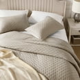 thumbnail image 4 of 2 Pcs Elegant Solid Color Quilt Set with Envelope Pillowcases, Soft and Lightweight, Twin, Taupe, 4 of 9