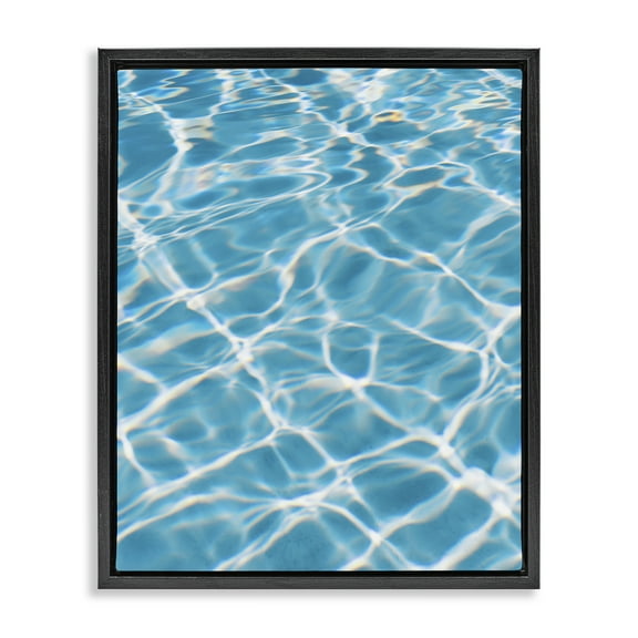 Stupell Industries Summer Water Reflection Abstract Painting Black Floater Framed Canvas Art Print Wall Art, 17 x 21