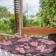 thumbnail image 2 of Ambesonne Cherry Blossom Fitted Round Tablecloth, Asian Spring Colors, 56"- 60" Diameter, Dark Mauve Pastel Pink, 2 of 5