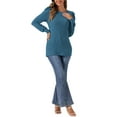 thumbnail image 2 of INSPIRE CHIC Women's Puff Long Sleeve Tunic Tops Knit Crew Neck Casual Shirt, 2 of 5