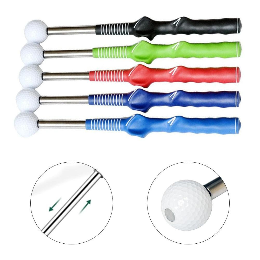 Golf Grip Swing Training Aid Retractable Soundable Golf Trainer Devices Green
