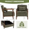 thumbnail image 4 of Accent Chair with Hidden Storage, LEGAHOME Antique Green Modern Arm Chair for Living Room, Comfy Corduroy Reading Armchair for Bedroom, with Solid Wood Leg for 250lbs Weight Capacity, 4 of 9