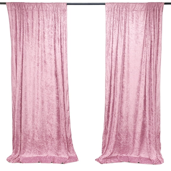 AK TRADING CO. 10 feet x 10 feet Lush Velvet Backdrop Drapes Curtains Panels with Rod Pockets - Wedding Ceremony Party Home Window Decorations - Pink