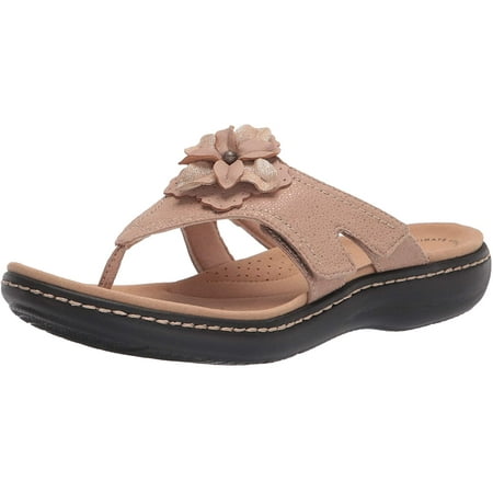 

Clarks Womens Laurieann Gema Flat Sandal 10 Sand Leather/Synthetic Combination