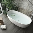 thumbnail image 4 of Clovis 65x29.5" Solid Surface Modern Resin Freestanding Bathtub in White, 4 of 7