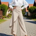 thumbnail image 4 of Women's Jeans - Straight Leg Casual Denim Pants with Button Down, Classic Blue Jeans for Everyday Wear, Comfort Stretch & Mid-Rise Fit(Beige,L), 4 of 4