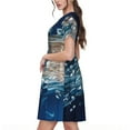 thumbnail image 2 of Vsdgher Méduse Blanche Dansant dans l'Océan pour Femmes Été 2025 Décontracté Robes Midi Maxi Légères Manches Courtes Col Rond Robe de Plage, 2 of 6