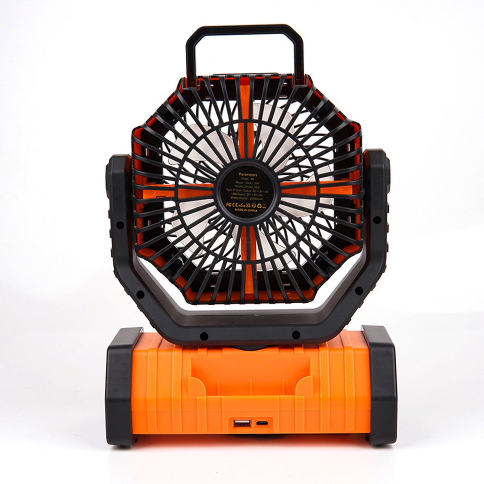 Bluethy Camping Fan Rechargeable 20000mAh Battery Operated Portable Fan with LED Light Remote Control Power Bank Function 4-speed 270-degree Rotation Desk Fan for Tents Picnic Barbecue Fishing