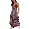 thumbnail image 2 of Qiopertar Robe Décontractée Mode pour Femmes Imprimé Totem Col en V à Bretelles une Pièce Liquidation Livraison Gratuite à Moins de 5$ jusqu'à 90 % de Réduction, 2 of 5