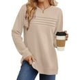 thumbnail image 2 of UVN Sweatshirts for Women Casual Long Sleeve Shirts Loose Fit Pleated Front Crewneck Tunic Tops, 2 of 8