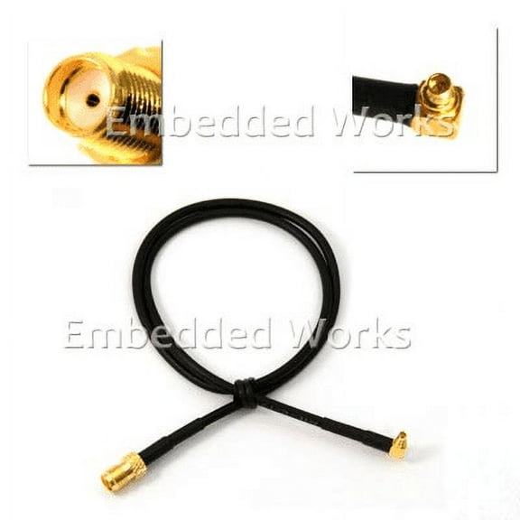 RP-SMA (female) with 17" RG178 cable MMCX (male) right angle