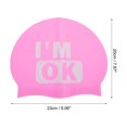 thumbnail image 4 of Ofertas Únicas 1 Pc Gorro de Natación de Silicona Impermeable Rosa Blanco, 4 of 5