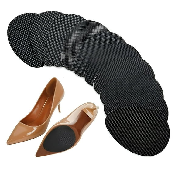 TELOLY 10 Pcs Large Shoe Slip Pad Non Slip Shoe Pads Self Adhesive Skid Shoe Tread Bottom Noise Reduction Rubber Sole for Men Women High Heel Leather Shoes (9.84 x 3.94 Inch, 5.12 x 3.15 Inch)