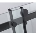 thumbnail image 3 of Yiwa Frameless Shower Door, 60" Widthx76"Height 3/8"(10mm) Clear Tempered Glass Door With Waterproof Seal Strip, Stainless Steel Hardware, Matte Black, 3 of 6
