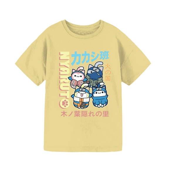 Girls Naruto Nyaruto Team Seven T Shirt