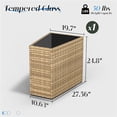 thumbnail image 2 of Jocisland PE Rattan Wicker Patio Side Table Sofa Wedge End Table with Tempered Glass Top & Storage Function, 2 of 7