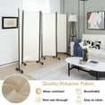 thumbnail image 5 of Costway 6-Panel Folding Room Divider 6FT Rolling Privacy Screen with Lockable Wheels White, 5 of 10