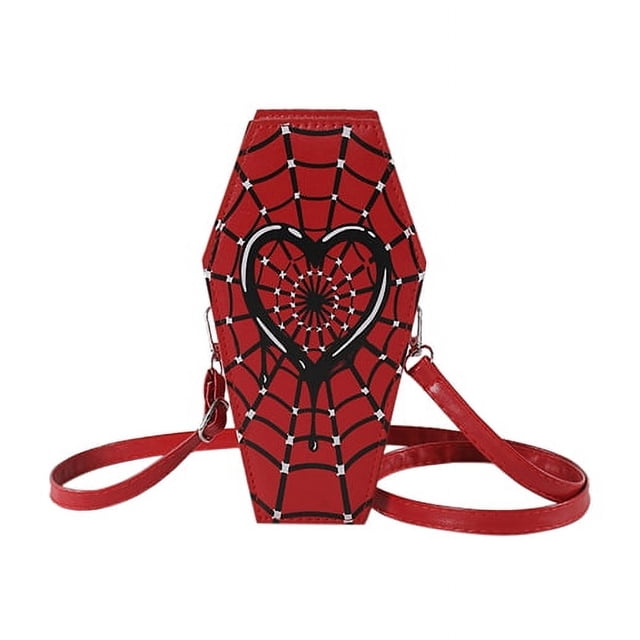 Bolso Bandolera Elegante para Mujer Con Forma Ataúd Telaraña Moderno