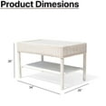 thumbnail image 2 of Krikacy Double Layer Wicker Coffee Table,All-Weather HDPE Hand-Woven Table,for Patio Lawn,Beige, 2 of 6