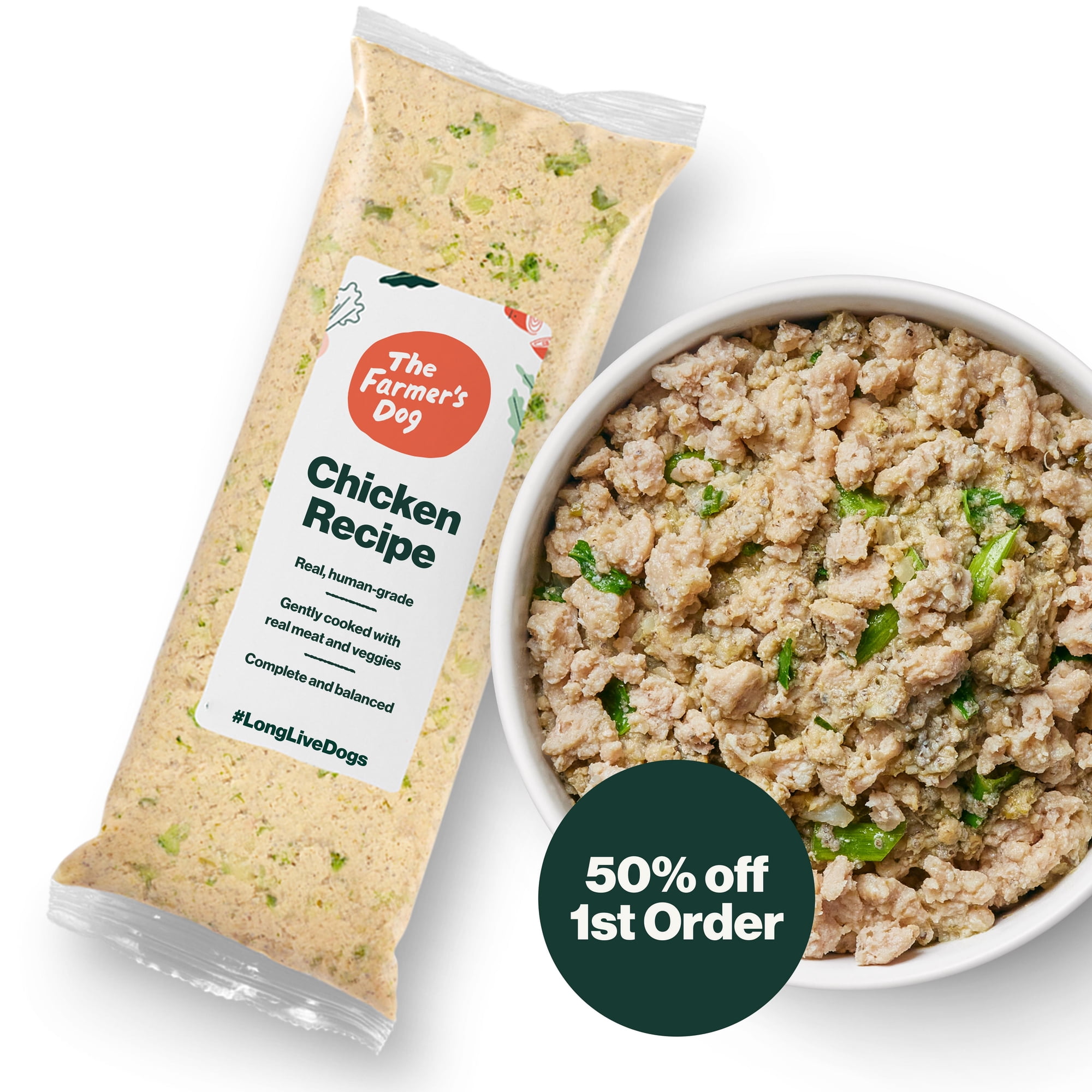 The Farmer’s Dog Fresh Human-Grade Dog Food,Chicken Recipe, Personalized Meal Plan Subscription for all Breeds & Sizes