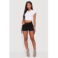 thumbnail image 2 of Women's Faux Suede Tabbed Cargo Pocket Shorts, 2 of 5