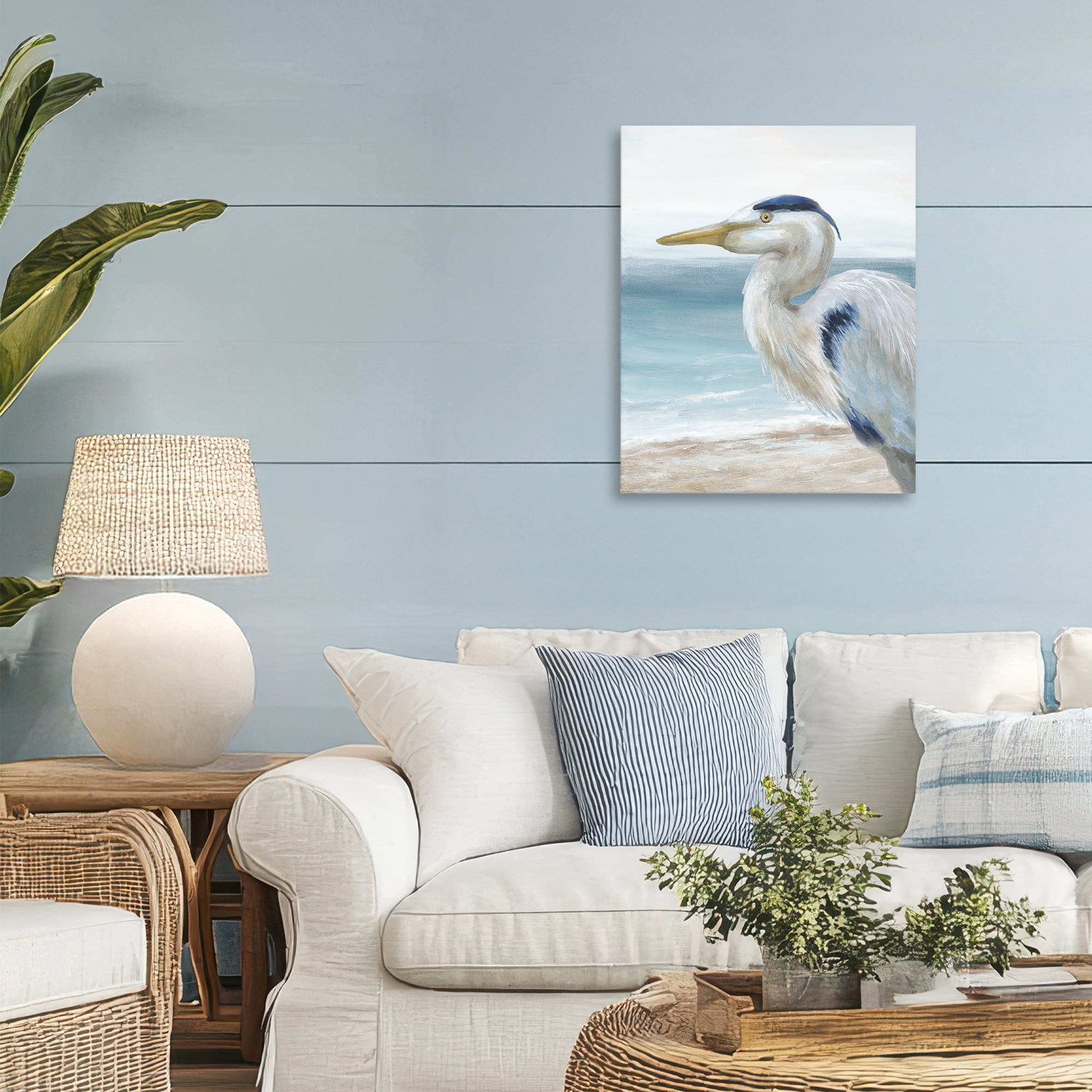 Stupell Industries Left Gazing Heron Canvas Wall Art, design by Nan