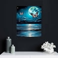 thumbnail image 5 of COMIO  Full Moon over Ocean Canvas Art Blue Butterfly Picture Prints Wall Decor for Bedroom Modern Artwork for Home Kitchen, 5 of 5