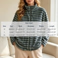 thumbnail image 3 of BXJX Womens Fleece Jackets, Zip up Long Sleeve Stand Collar Stripe Fall Spring Tops Green Size M, 3 of 7
