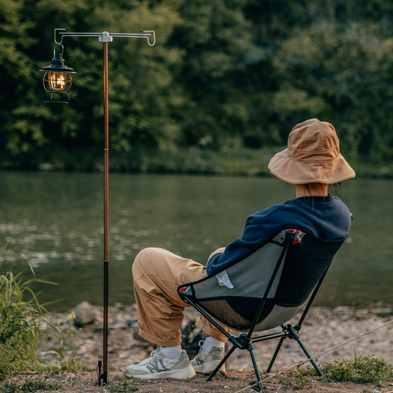 Portable Folding Lamp Pole, Lightweight Collapsible Aluminum