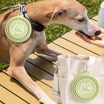 5.91x2.36 Inch Large Portable Silicone Folding Pet Bowl for Outdoor Travel Food and Water (Green)