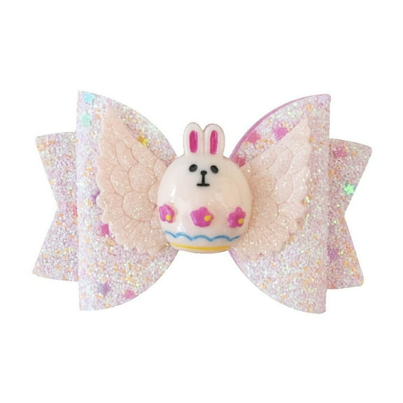 Jiyike Easter Hair Clips For Kids Bunny Sequin Bow Hairpins For Girls Adorable Cartoon For Easter Parties Birthday And Stage Performances Durable Hair Accessories