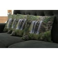 thumbnail image 2 of Ambesonne Nature Throw Pillow Cover 4 Pack, Waterfall Forest Sicily, 18", Brown Green White, 2 of 6