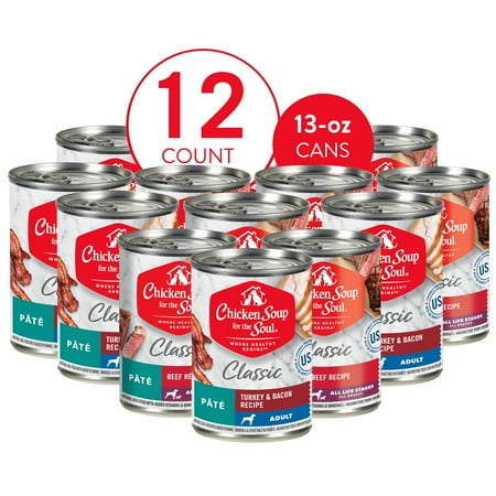 UPC: 0819239014340 | Chicken Soup for the Soul Adult Dog Wet Pate Multipack -Turkey & Bacon/Beef (12 x 13oz Case)