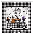 thumbnail image 2 of HVEST Halloween Shower Curtain for Bathroom,Black Cat and Pumpkin on Plaid Truck Shower Curtains,Bat and Spider Web Polyester Waterproof Fabric Decor Accessories Bath Curtain with Hooks,70x69 Inches, 2 of 6