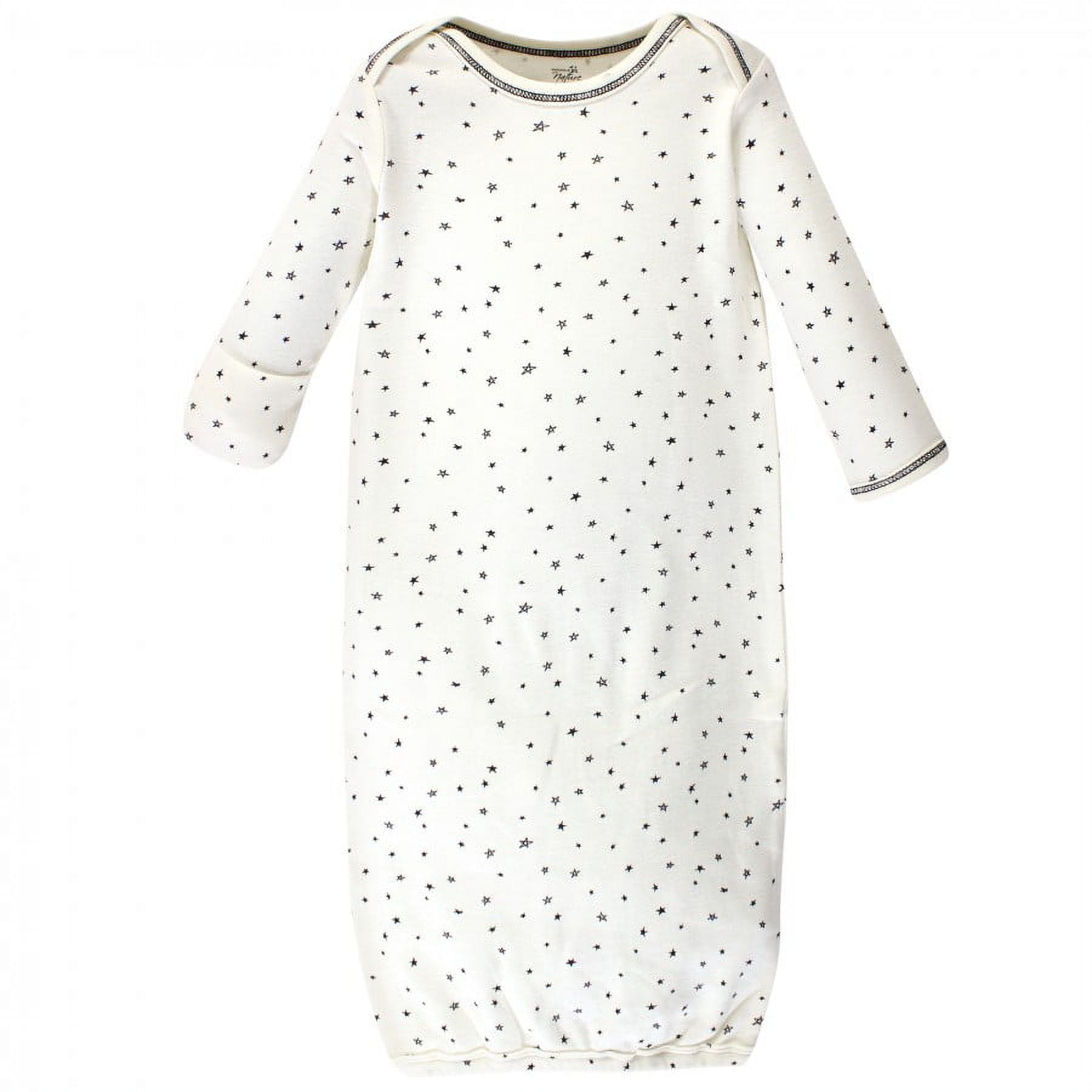 Touched by Nature Baby Boy Organic Cotton Long-Sleeve Gowns 3pk, Mr. Moon, 0-6 Months