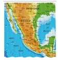 thumbnail image 3 of Ambesonne Cacun Shower Curtain, Detailed Map of Mexico Oceans, 69"Wx84"L, Deep Sky Blue Multicolor, 3 of 3
