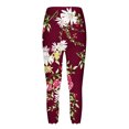 thumbnail image 4 of AOOCHASLIY Women Fall Pants Women's Summer Casual Elastic Waist Printed Cropped Beach Pants, 4 of 5