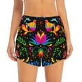 thumbnail image 2 of Easygdp Mexican Flower Traditional1 for Women's Athletic Shorts - High-Waist, Quick-Dry Workout Shorts with Pockets, Ideal for Running, Yoga, and Training-Large, 2 of 7