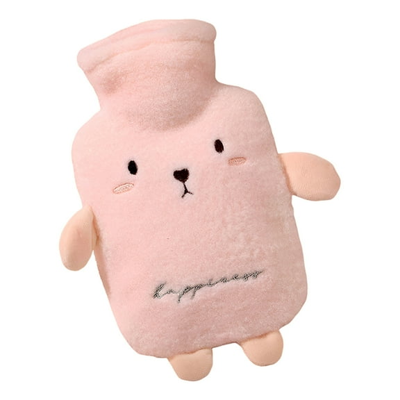 Thickened Hot Water Bag Plush Hot Water Bag Cartoon Cute Hot Compress Hand Warmer Large Capacity Hot Water Bag for Pain Relie