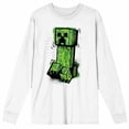 thumbnail image 3 of Minecraft Creeper Men's White Long Sleeve Shirt-Small, 3 of 5