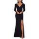 thumbnail image 1 of Betsy & Adam Vestido Ajustado y Acampanado con Hombros Abullonados para Mujer, Negro, 6P Betsy & Adam Fit & Flare,Gown, 1 of 2