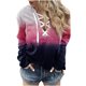 thumbnail image 1 of Mujeres Otoño Invierno Color bloque estampado vendaje cruzado cuello en V cultivo entrenamiento raya costura manga larga Sexy sudadera con capucha blusa pulóver Fridja  fhghd560, 1 of 7
