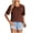Khaki, variant on HONHUZH Womens Summer Tops Stylish Short Sleeve V-Neck Comfy Loose Fit Casual Blouse for Daily Wear