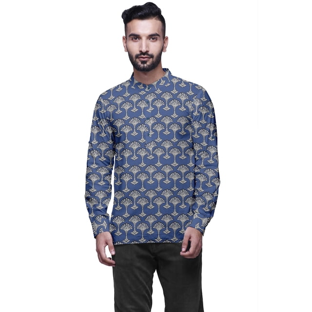 Atasi Indian Traditional Kurta For Men Mandarin Collar Short KurtaShirtFor Boy