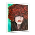 thumbnail image 2 of Designart 'Portrait Of A Young Lady With Red Flowers' Modern Framed Art Print, 2 of 4